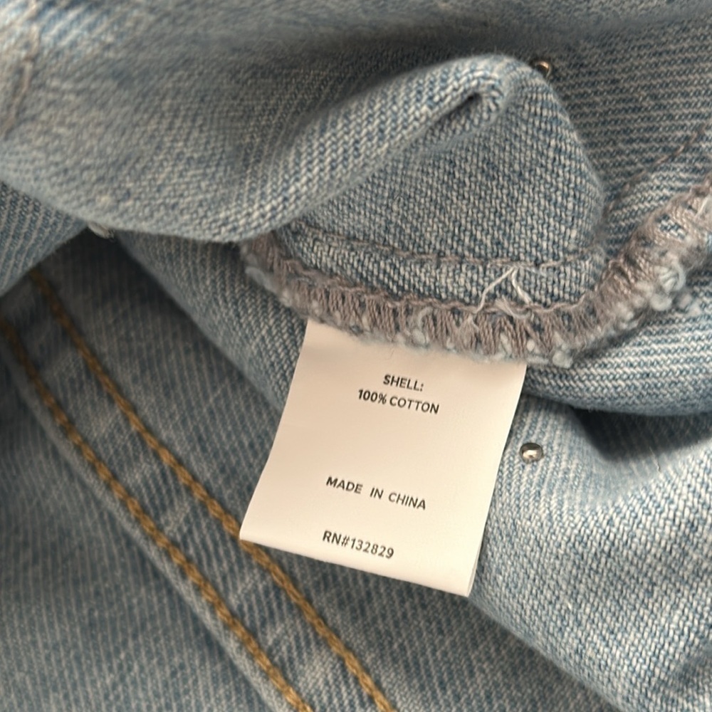 Superdown white pearl embellished light wash blue denim jacket - Picture 11 of 11